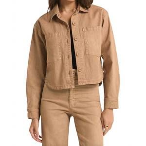 Z SUPPLY all day cropped washed jacket in burro